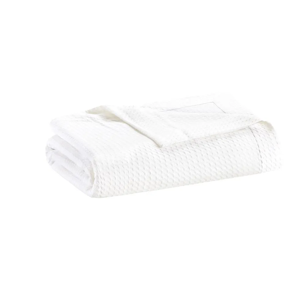 100% Certified Egyptian Cotton Blanket - Twin - White