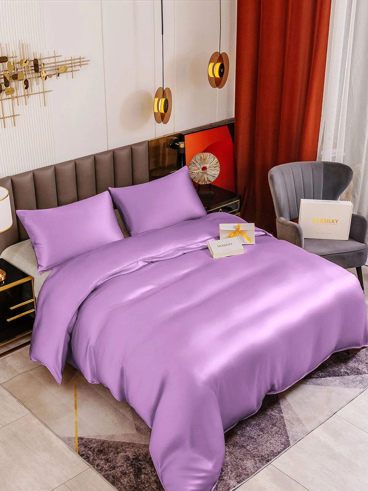 19Momme 3Pcs Silk Set Duvet Cover 2x Pillowcases