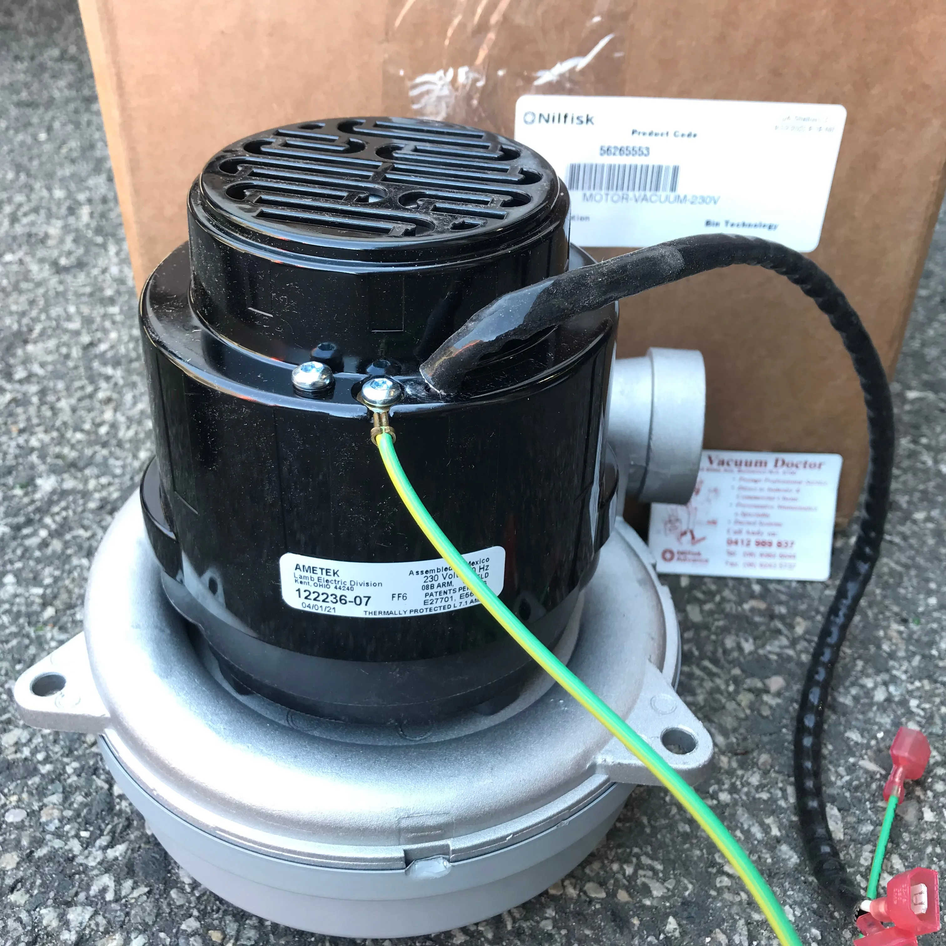 230Volt Tangential Vacuum Motor For Nilfisk ES300 Carpet Extraction Machine