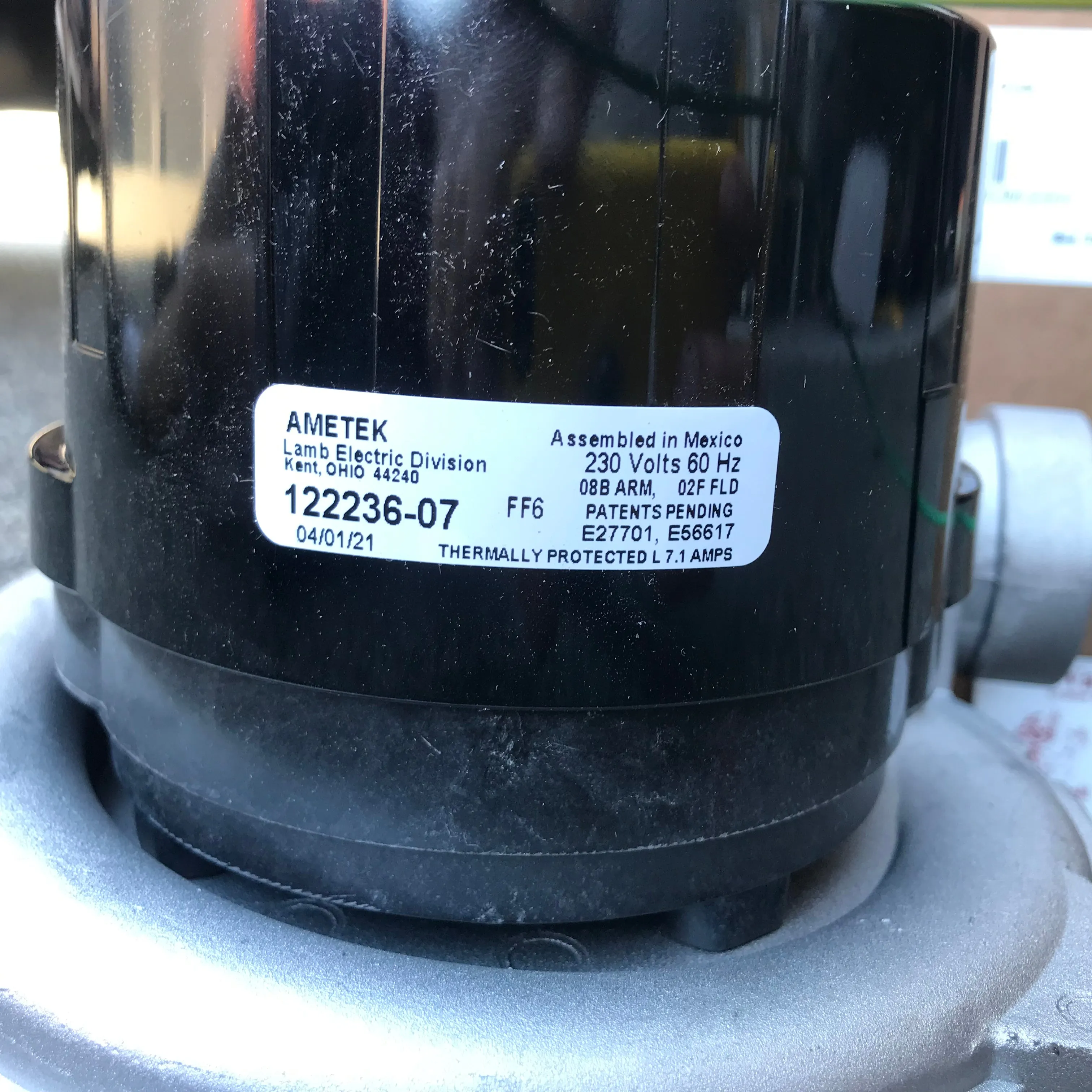 230Volt Tangential Vacuum Motor For Nilfisk ES300 Carpet Extraction Machine