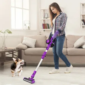 3-in-1 Handheld Cordless Stick Vacuum Cleaner with 6-cell Lithium Battery-Purple