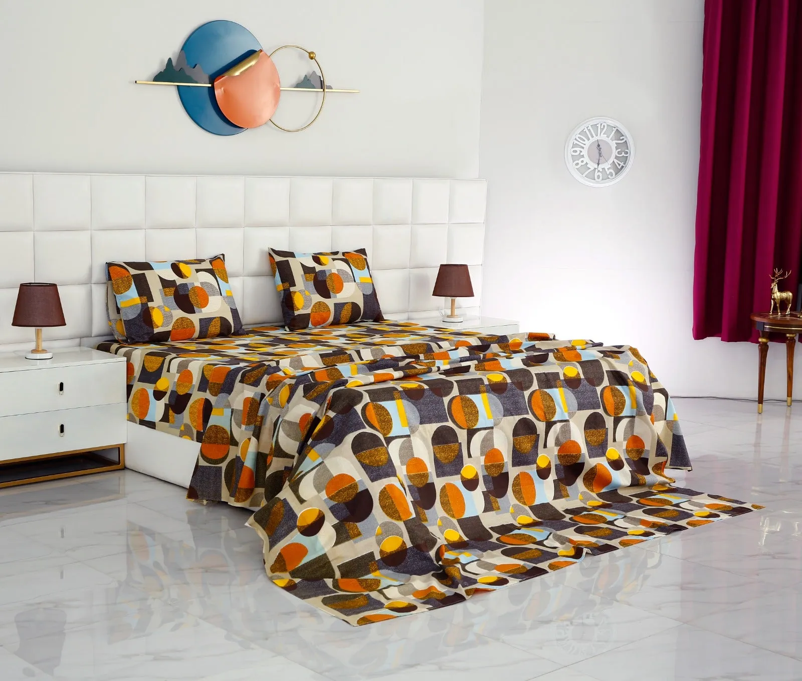 3 PCs Double Bed Sheet -DB210