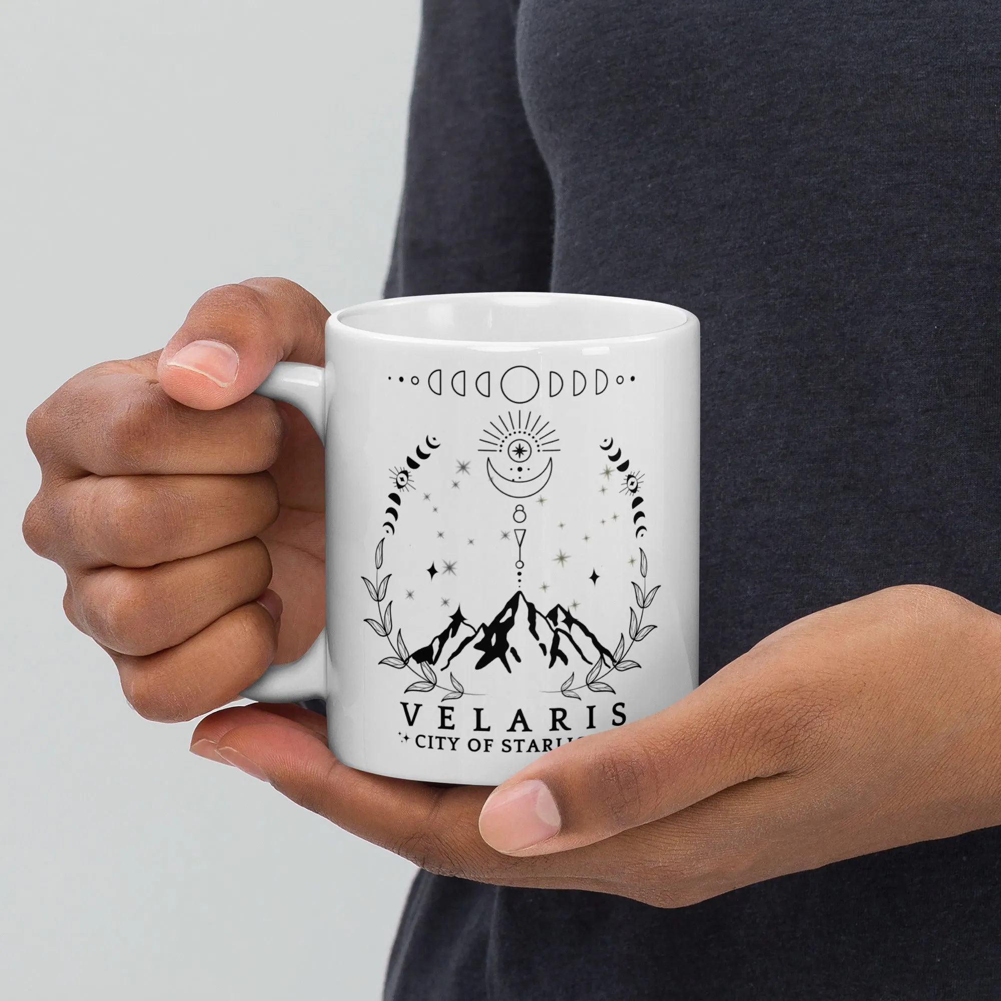 (3 sizes available!) Velaris Mug, ACOTAR Gift, Acotar Coffee Cup, White glossy Reader Gift Mug, Book Lover Present for Christmas