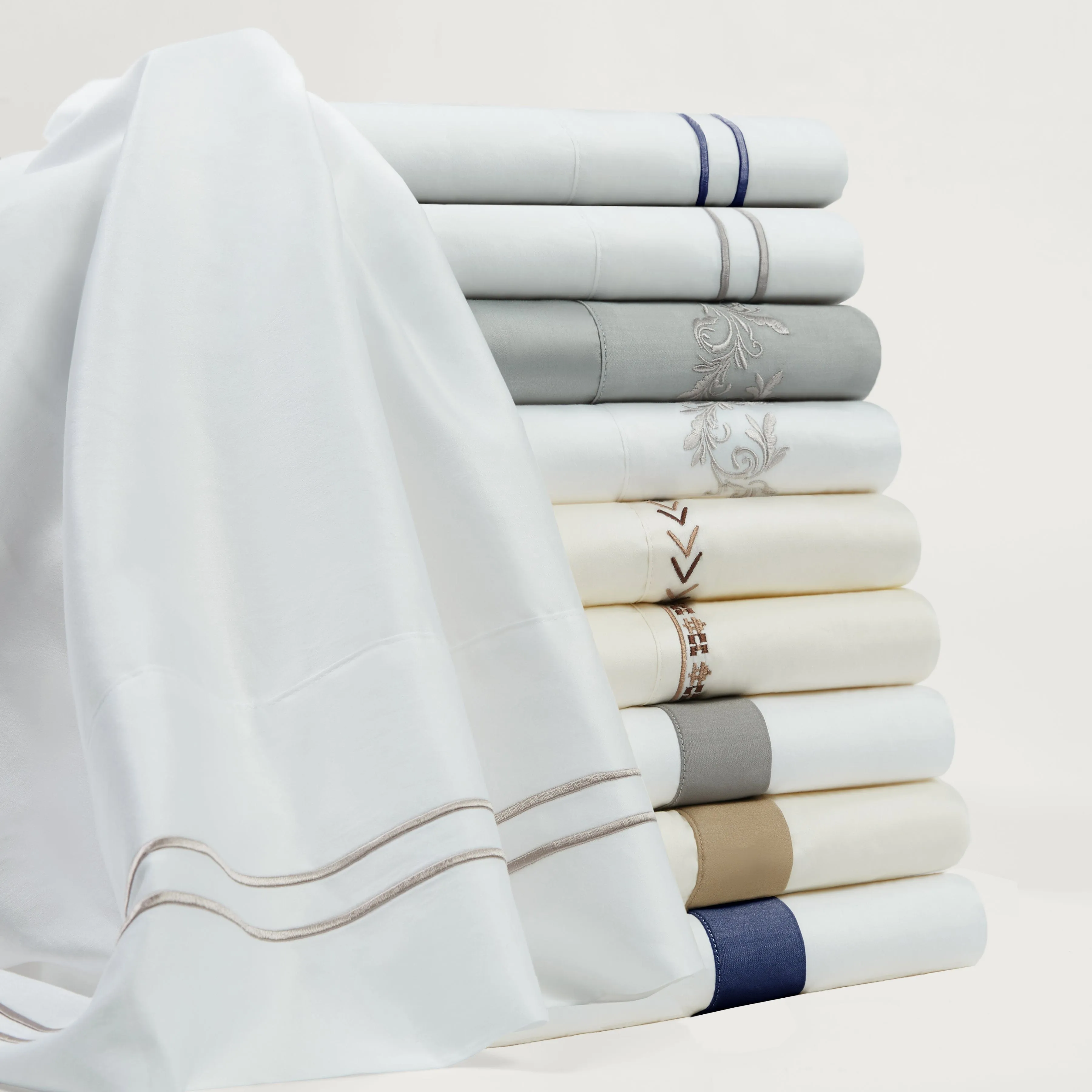 350TC Embroidery Stripe Sheet Set