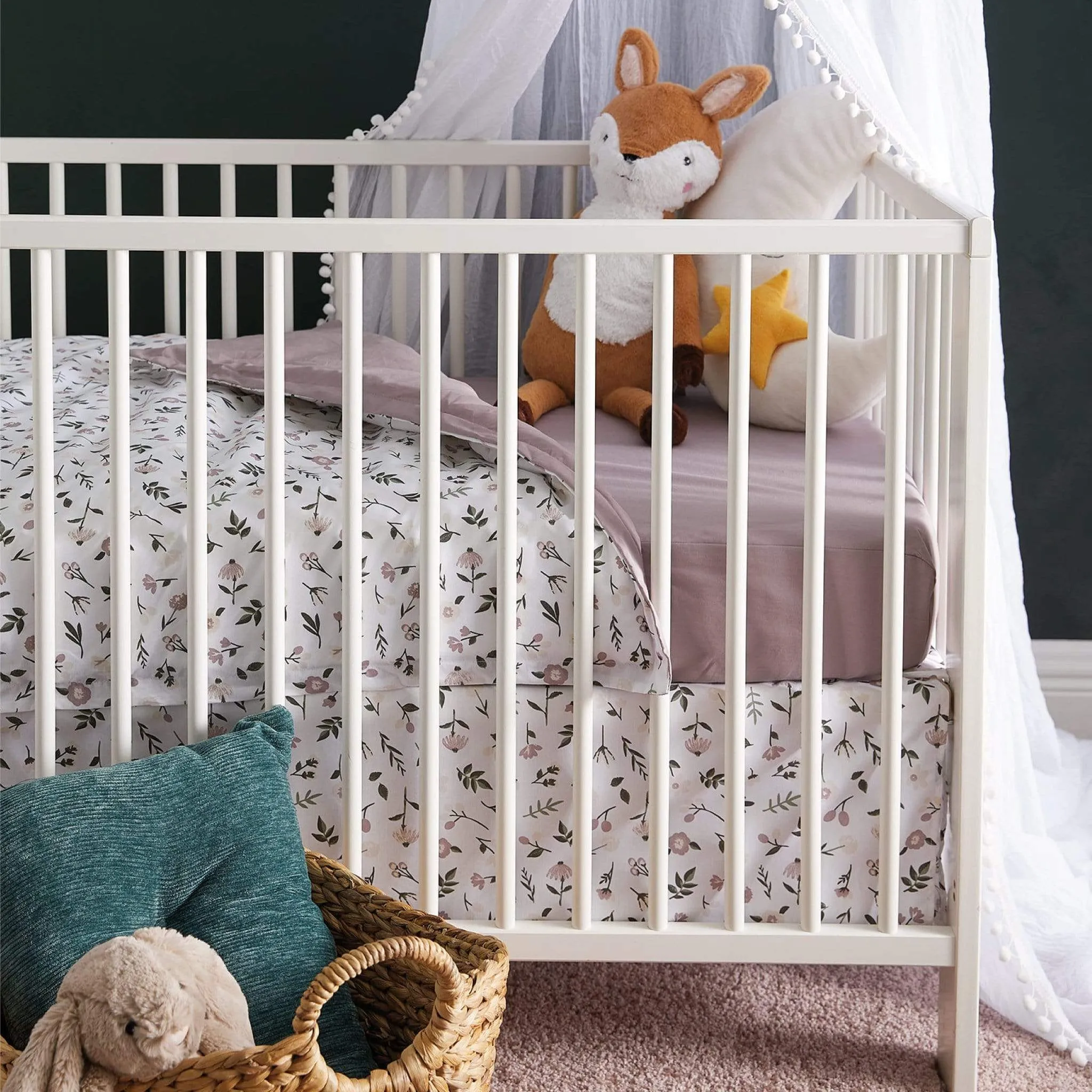 4 pieces crib set - floral