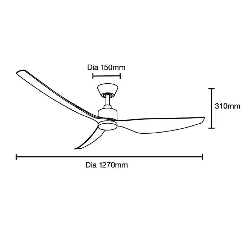 50" Genoa Smart WIFI DC Ceiling Fan Black, White MGDC133 Martec Lighting