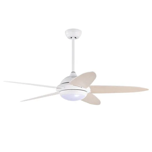 52 Inch Ceiling Fan with Lights and 3 Lighting Colors-White