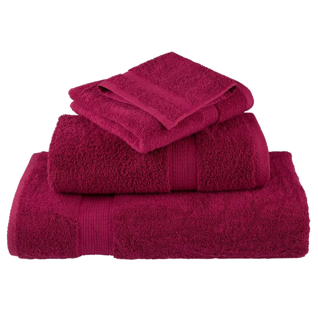 6 Piece Premium Towel Set Bordeaux 600 gsm 100% Cotton