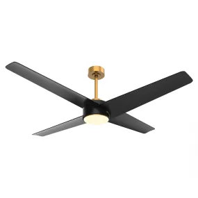 60" Parvez Modern DC Motor Downrod Mount Reversible Ceiling Fan with Lighting and Remote Control