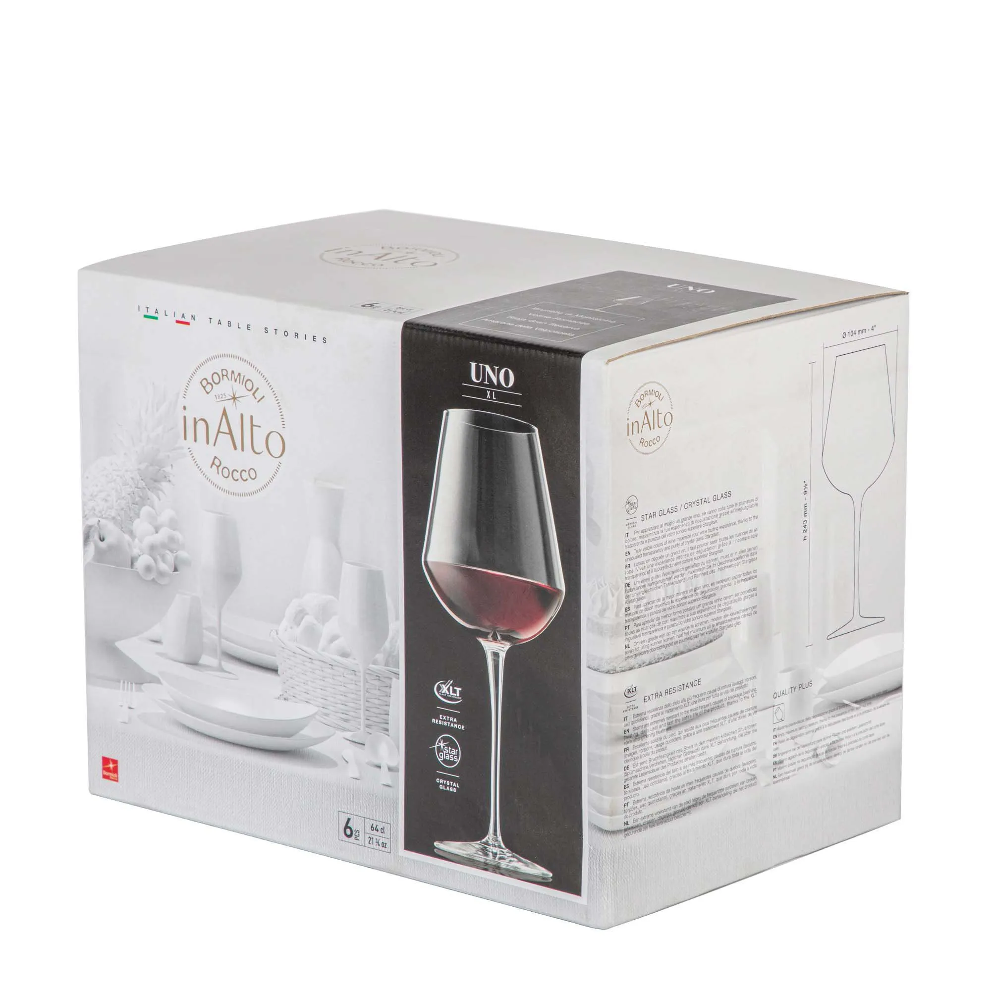 640ml Inalto Uno Wine Glasses - Pack of Six - By Bormioli Rocco