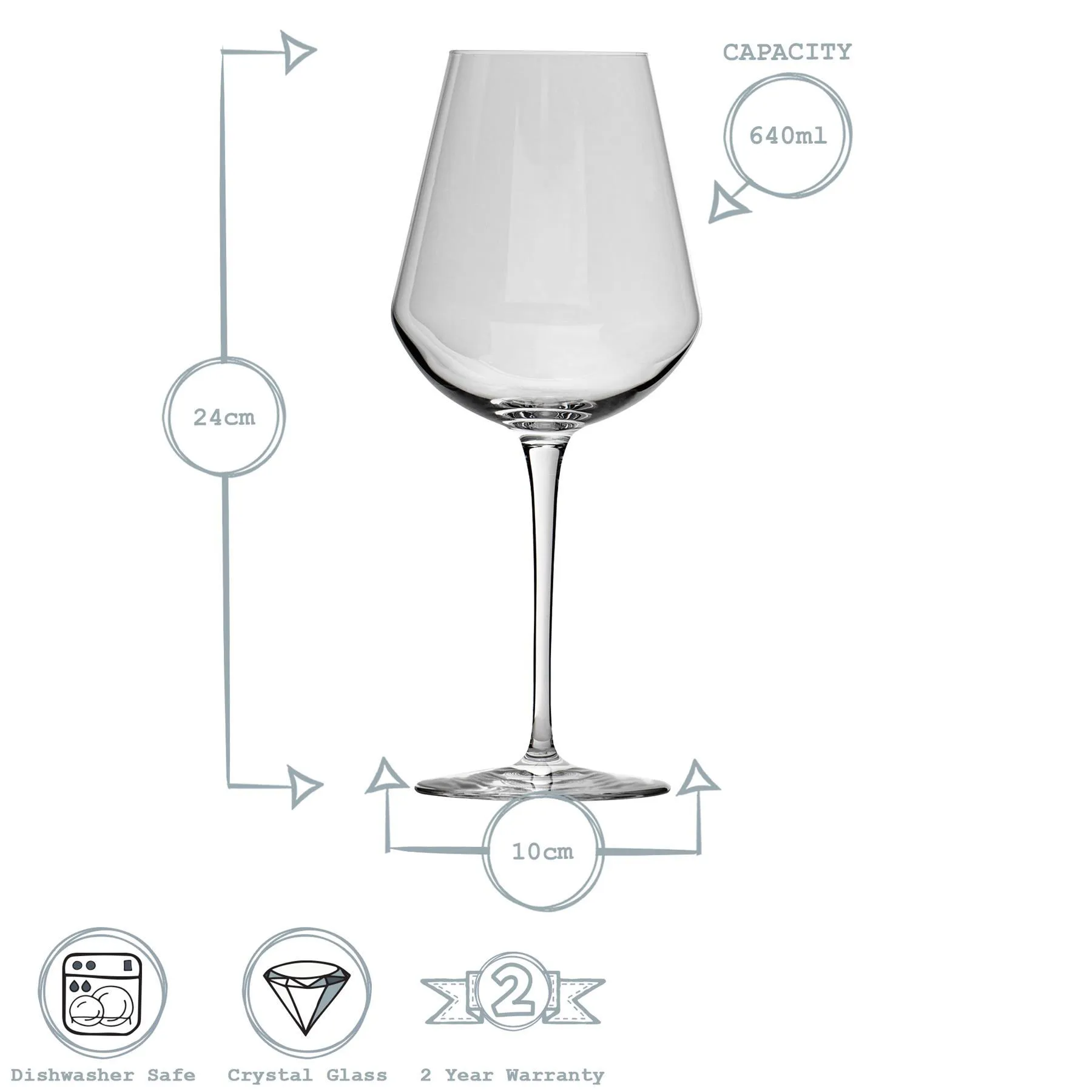 640ml Inalto Uno Wine Glasses - Pack of Six - By Bormioli Rocco