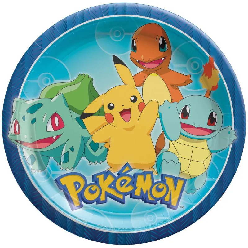 8pk Licensed Pokémon Core Party Paper Plates