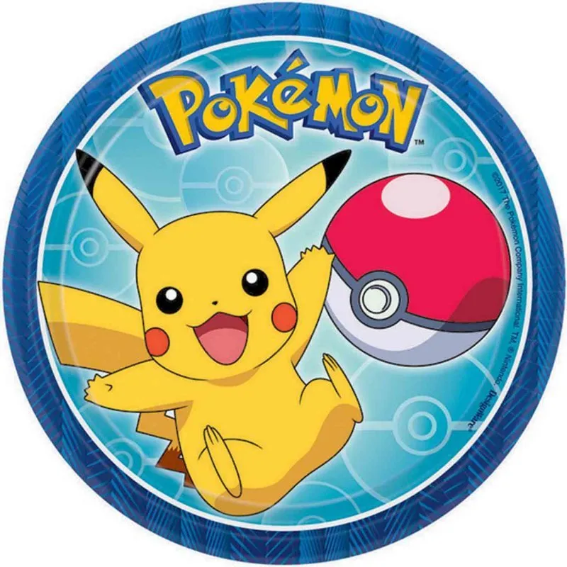 8pk Licensed Pokémon Core Party Paper Plates