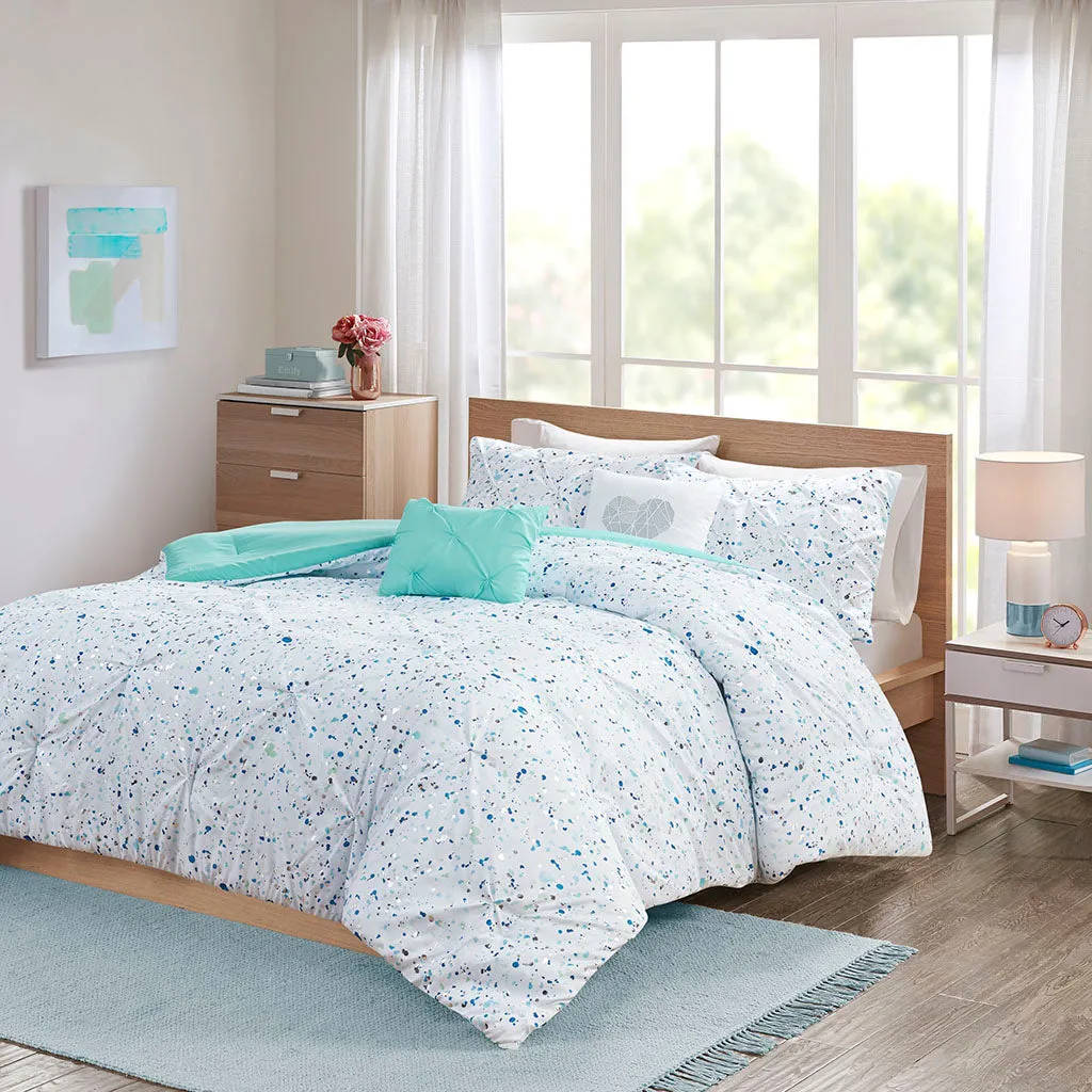 Abby Metallic Printed and Pintucked Comforter by Intelligent Design