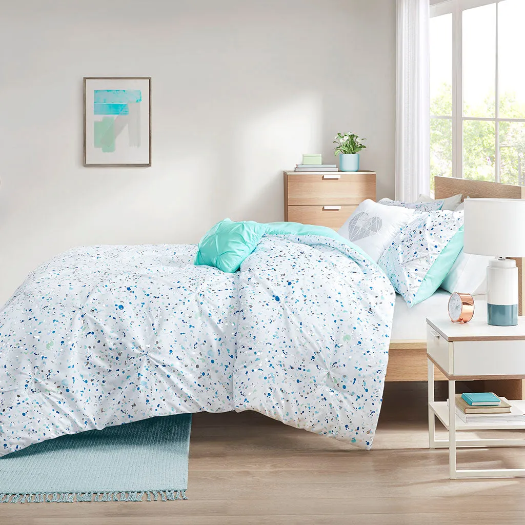 Abby Metallic Printed and Pintucked Comforter by Intelligent Design