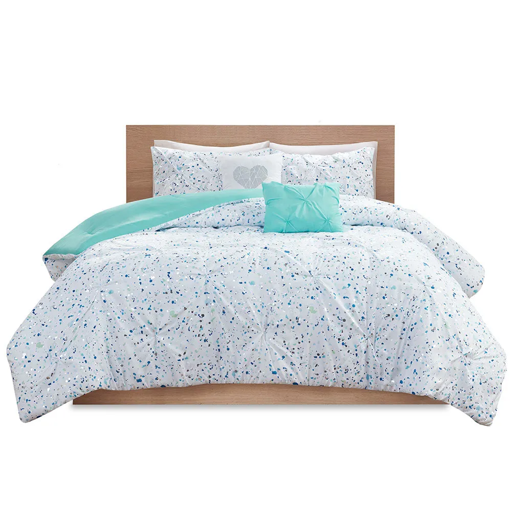 Abby Metallic Printed and Pintucked Comforter by Intelligent Design