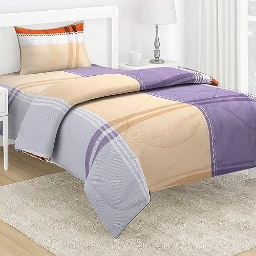 AC Comforter and Bedding Set for Single Bed, Pastel Checks