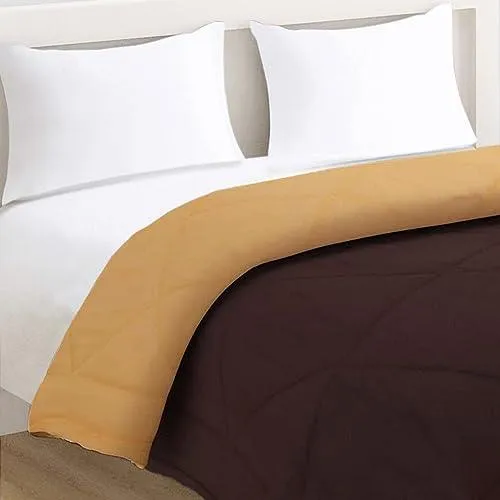 AC Comforter for Double Bed, Ceder Brown & Natural Beige