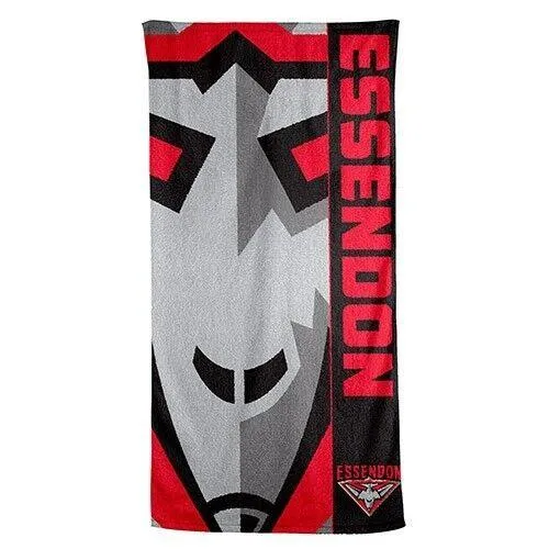 AFL Beach Towel - Essendon Bombers - Bath - Team Logo - 150cm x 75cm