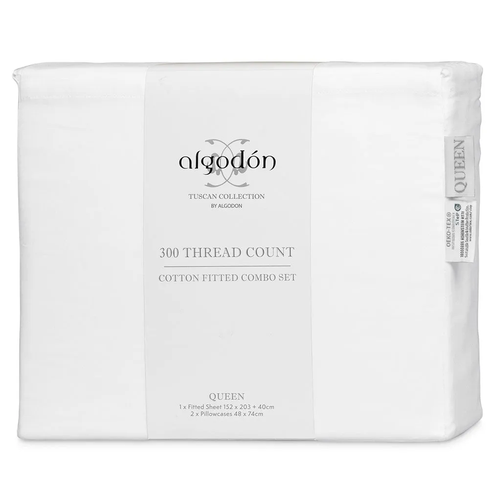 Algodon 300TC Cotton Fitted Combo Sheet Set