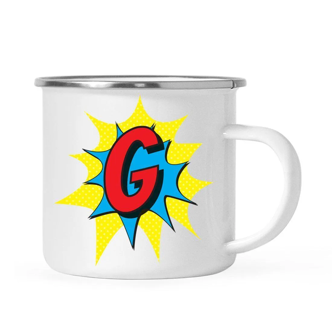 Andaz Press 11 oz Comic Book Superhero Monogram Campfire Coffee Mug