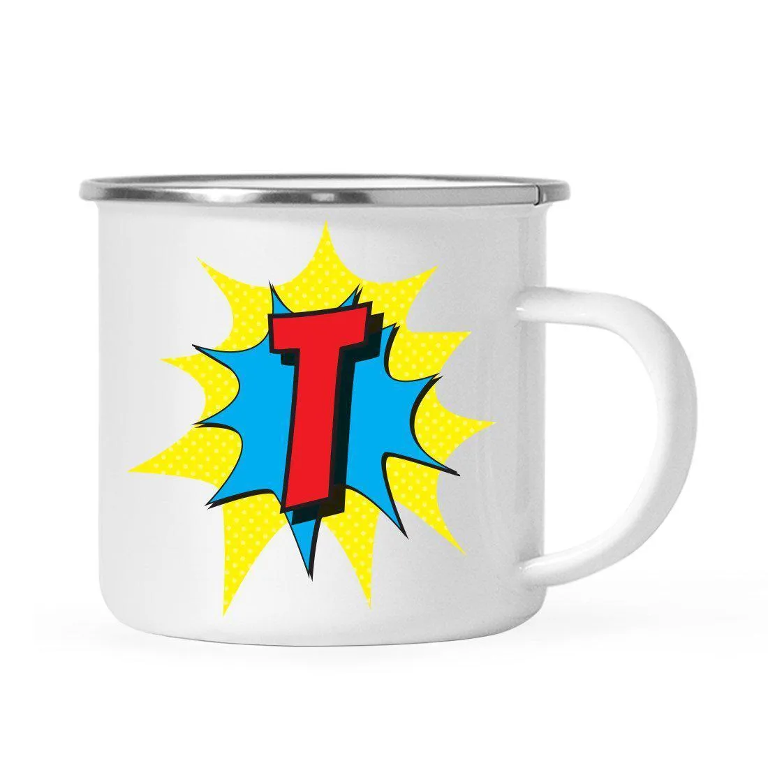 Andaz Press 11 oz Comic Book Superhero Monogram Campfire Coffee Mug