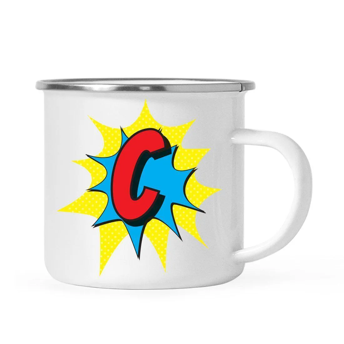 Andaz Press 11 oz Comic Book Superhero Monogram Campfire Coffee Mug