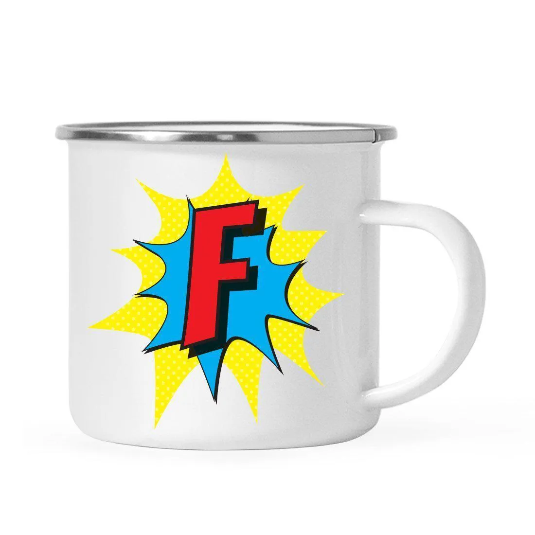 Andaz Press 11 oz Comic Book Superhero Monogram Campfire Coffee Mug