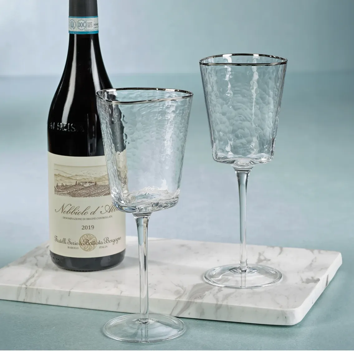 Aperitivo Platinum Rim Wine Glasses (Set of 2)