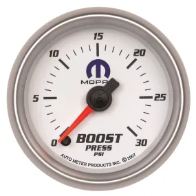 AutoMeter 880034 GAUGE; BOOST; 2 1/16in.; 30PSI; DIGITAL STEPPER MOTOR; WHITE; MOPAR