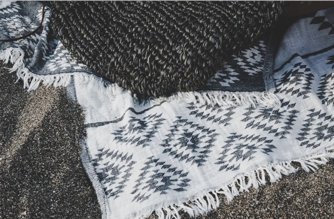 Aztec Beach Blanket - Black