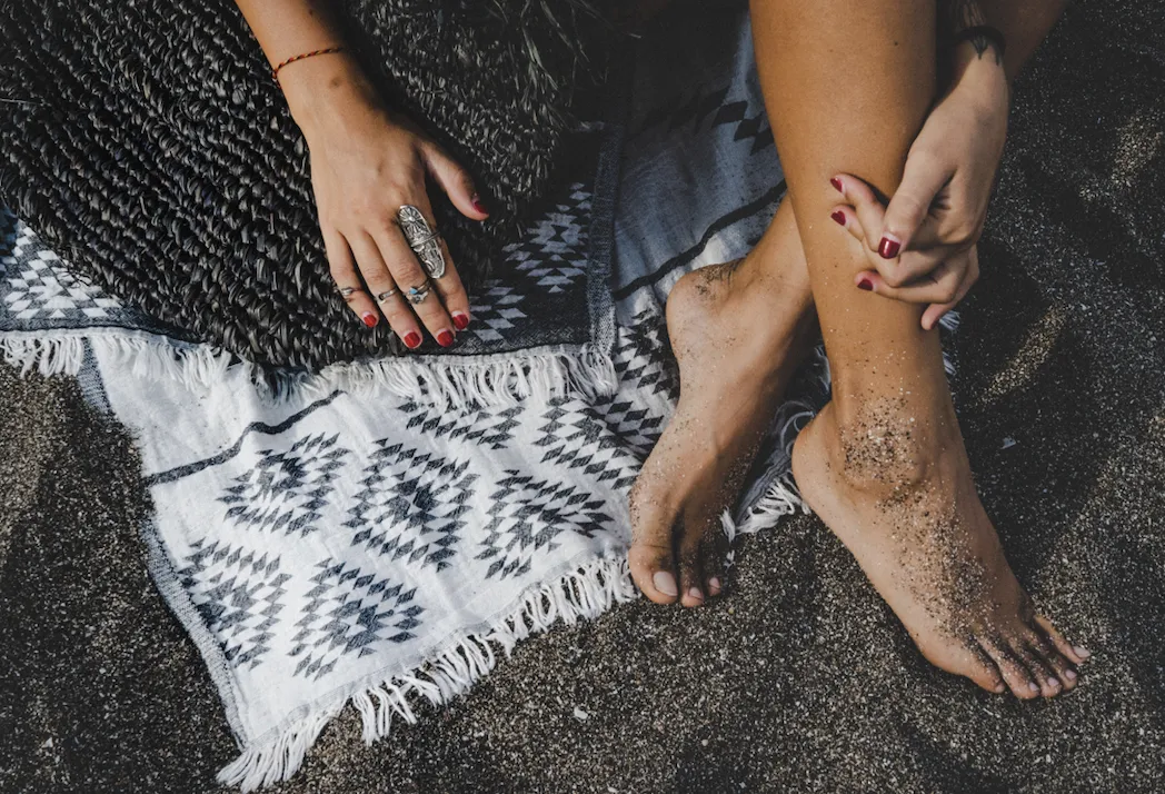 Aztec Beach Blanket - Black