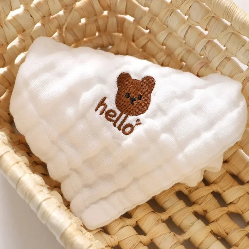 Baby Square Towel 6 Layers Cotton Handkerchief Face Towel Washcloth Gauze Towel Burp Cloths Bathing Feeding Bib Drooling Bib