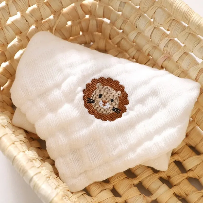 Baby Square Towel 6 Layers Cotton Handkerchief Face Towel Washcloth Gauze Towel Burp Cloths Bathing Feeding Bib Drooling Bib