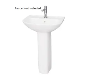 Barclay B/3-121WH Lara 510 Lavatory Pedestal and Basin 1 Hole - White