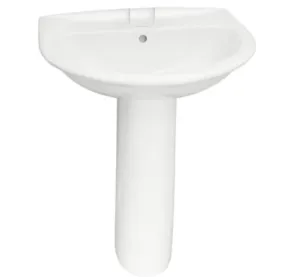 Barclay B/3-358WH Karla 650 Lavatory Pedestal and Basin 8" Centerset - White