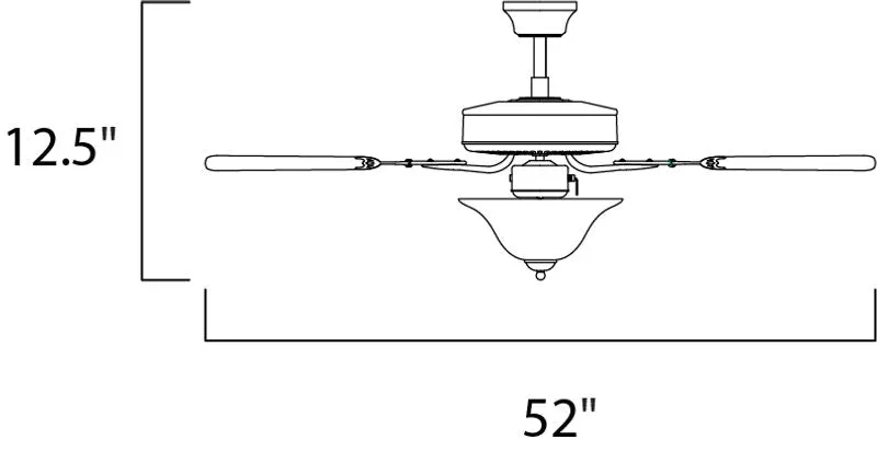 Basic-Max 52" Outdoor Ceiling Fan with 5 Blades in Oil Rubbed Bronze