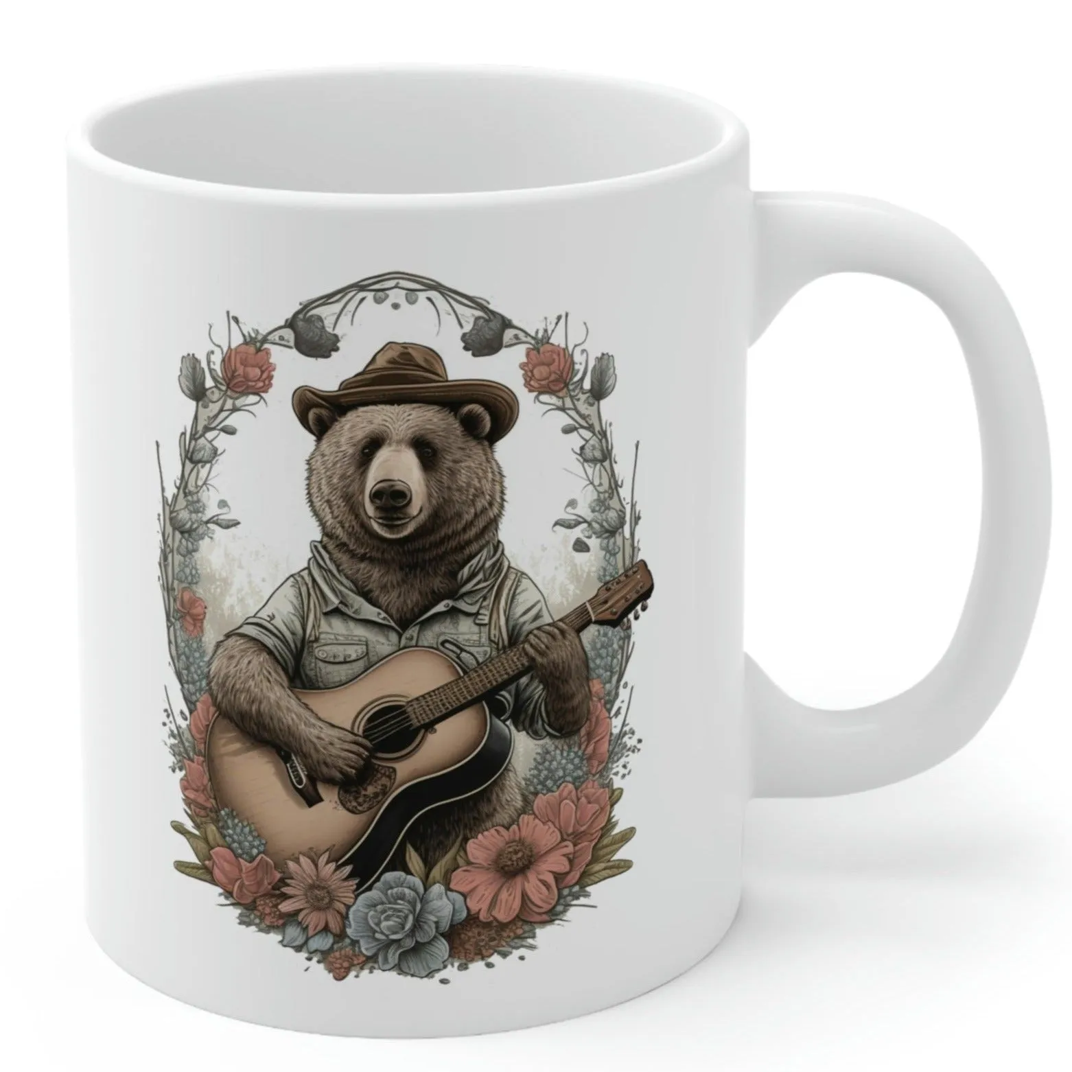 Bear With Hat Playing Guitar Coffee Mug