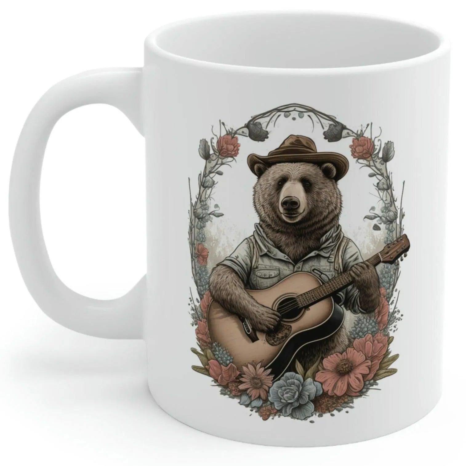 Bear With Hat Playing Guitar Coffee Mug