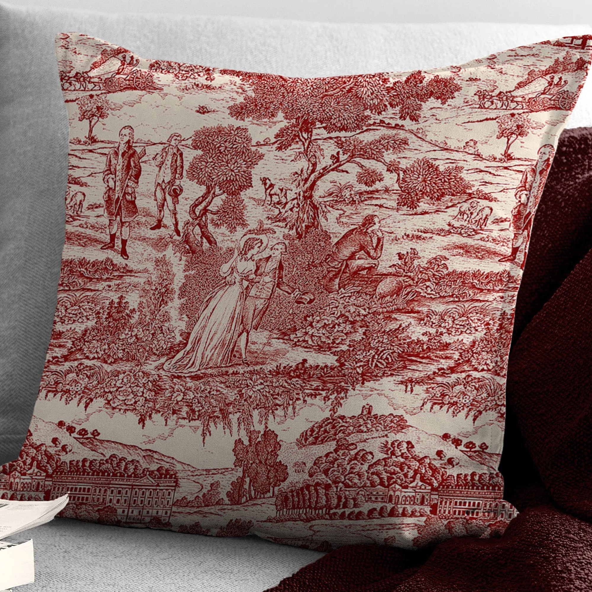 Beau Toile Red Bedding