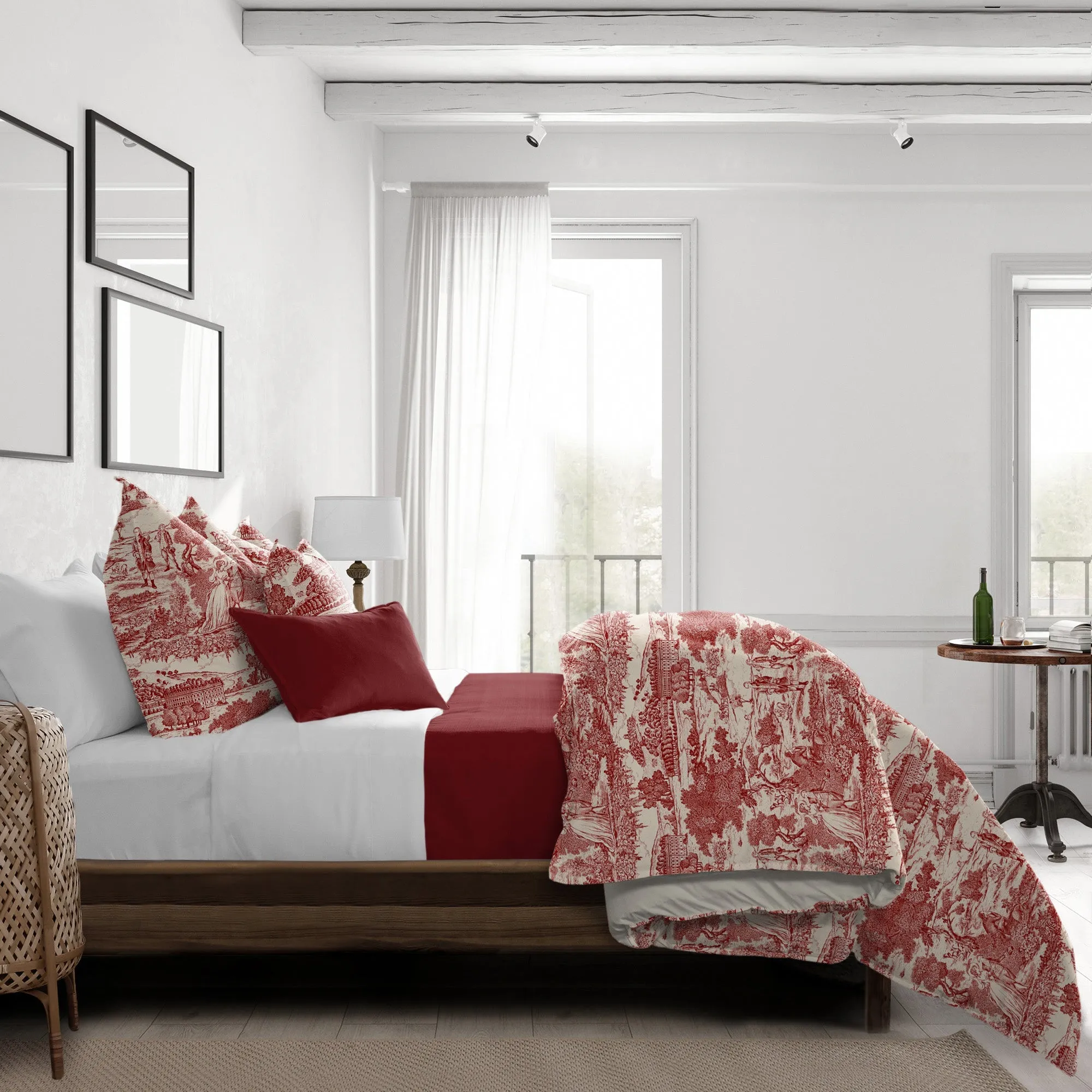 Beau Toile Red Bedding