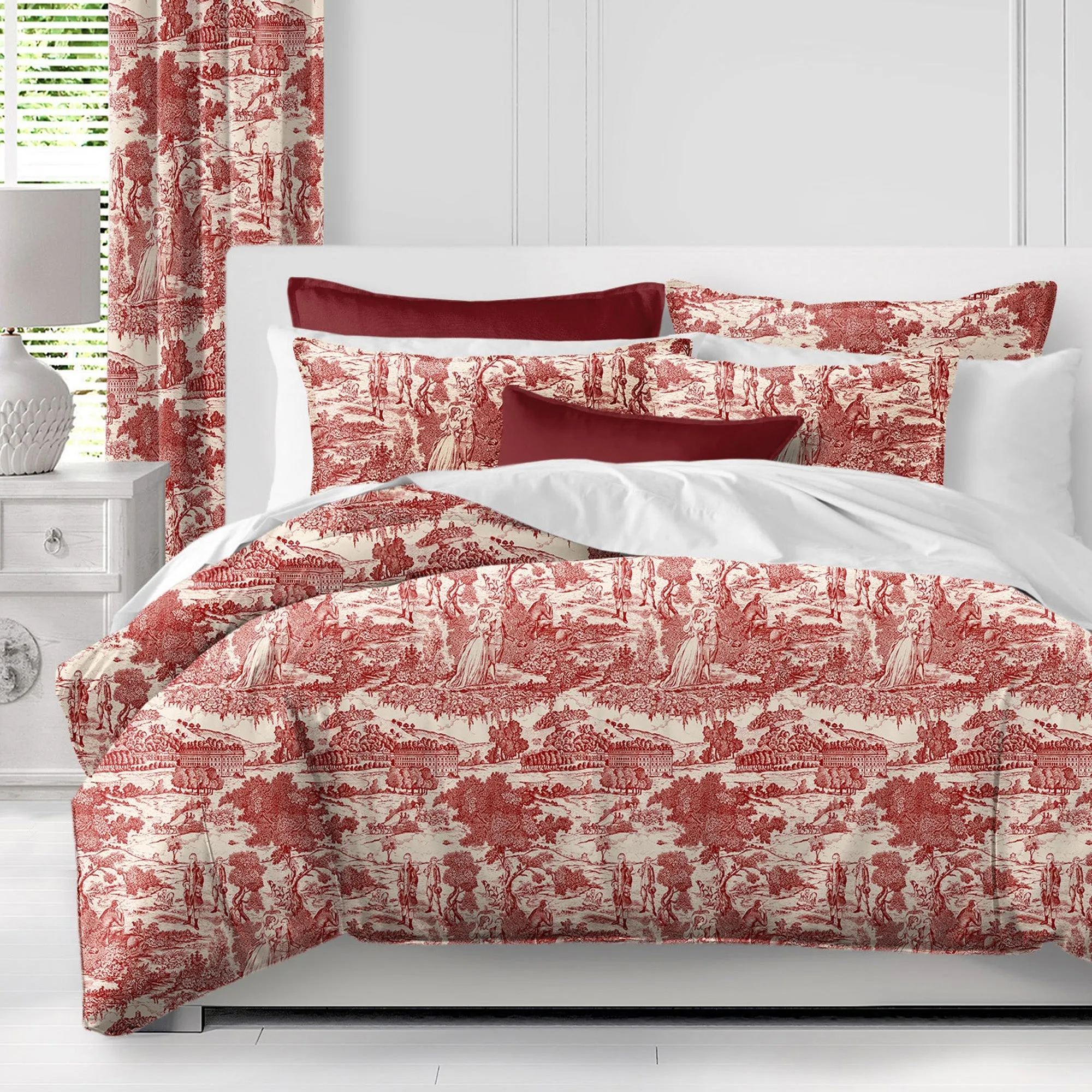 Beau Toile Red Bedding