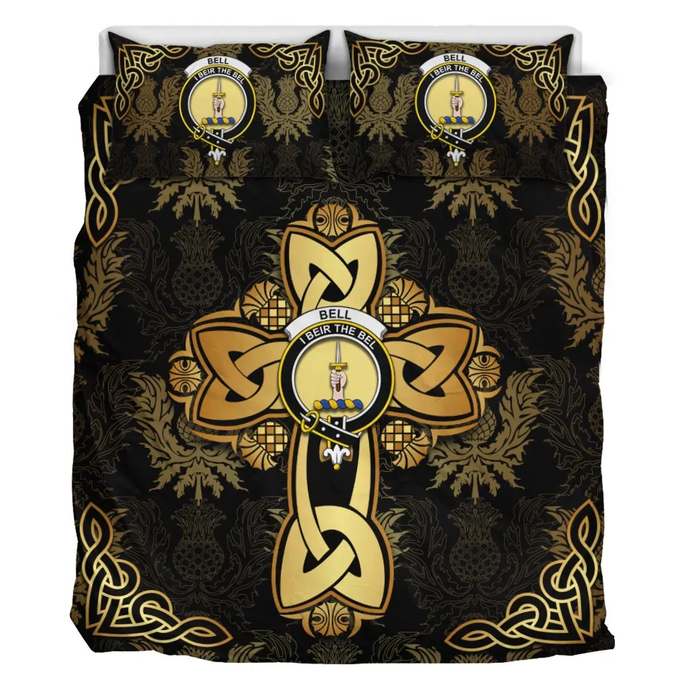 Bell Clan Bedding Sets Gold Thistle Celtic Style