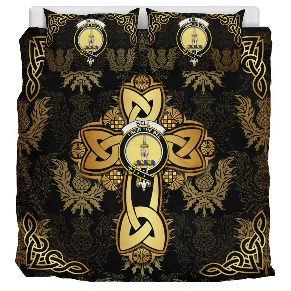 Bell Clan Bedding Sets Gold Thistle Celtic Style