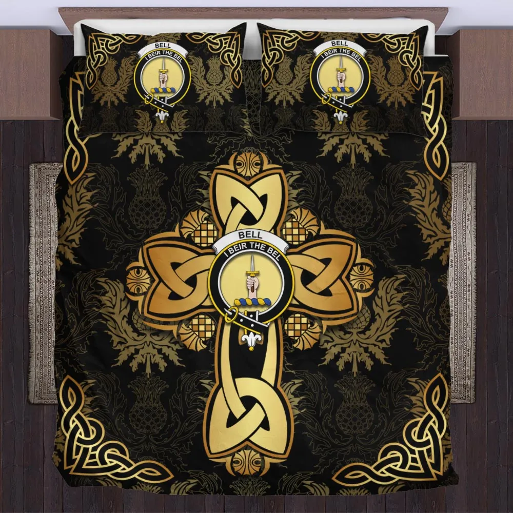 Bell Clan Bedding Sets Gold Thistle Celtic Style