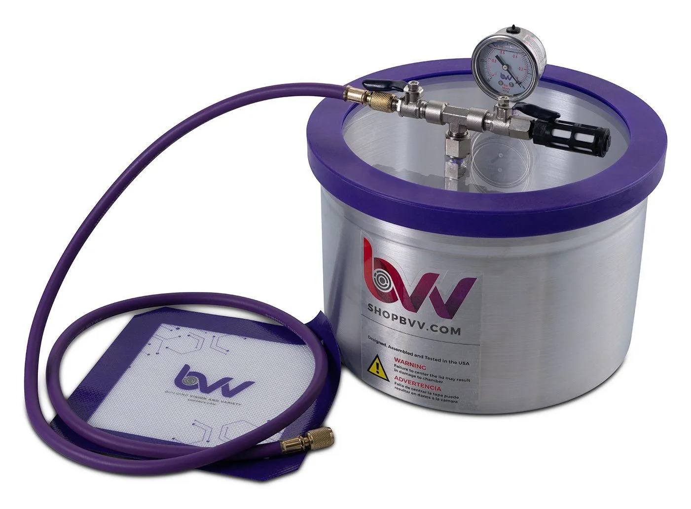 Best Value Vacs 2 Gallon Aluminum Vacuum Chamber W/GLASS LID