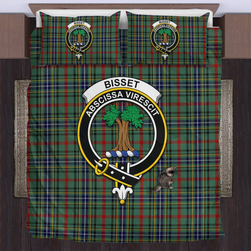 Bisset Tartan Bedding Set with Family Crest