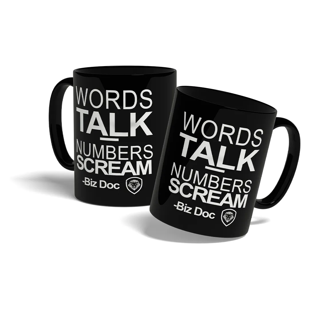 Biz Doc Words Talk Valuetainment mug