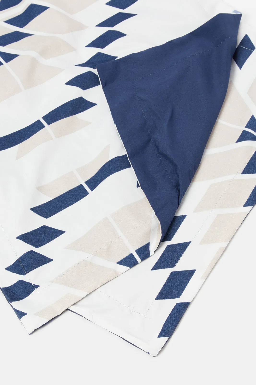 Blue Geometric Printed 4 Piece Comforter Set (Double Size)