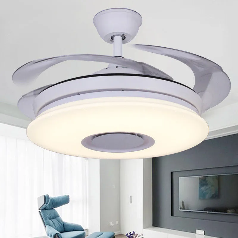 Bluetooth Invisible Ceiling Fan with Light with Remote